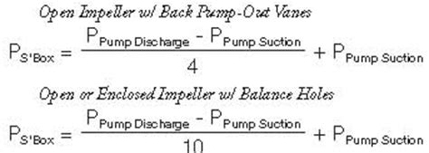 centrifugal pump stuffing box pressure calculation|suction box pressure formula.